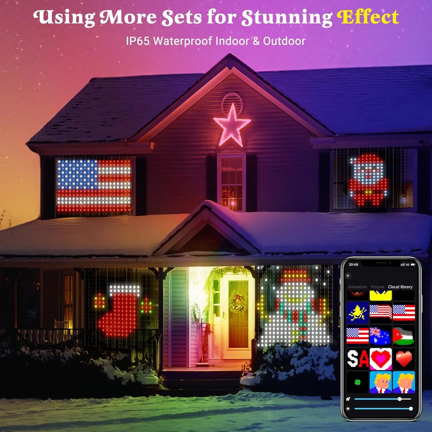Smart 400-LED Curtain Fairy Lights, App & Remote Control