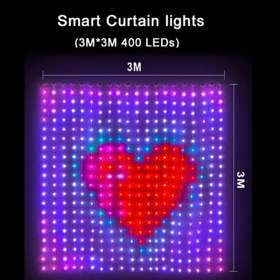 Smart 400-LED Curtain Fairy Lights, App & Remote Control