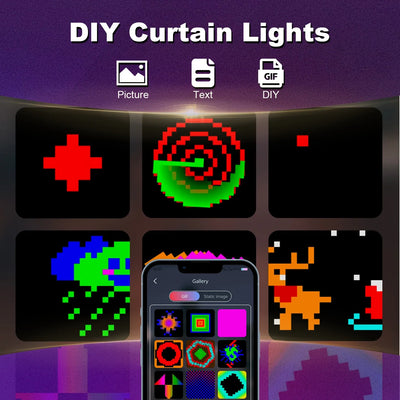 Smart 400-LED Curtain Fairy Lights, App & Remote Control
