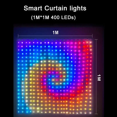 Smart 400-LED Curtain Fairy Lights, App & Remote Control